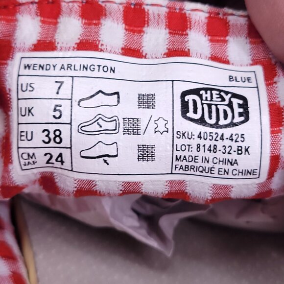 Hey Dude Wendy Arlington Women’s Size 7 Stars Blue - Red and Blue Speckle Sole - Picture 14 of 14